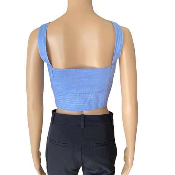 SUBOO Blue Crop Top Size 10 - Picture 4 of 6
